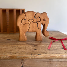 Load image into Gallery viewer, artisan-made wooden elephant puzzle
