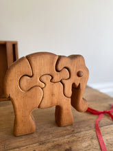 Load image into Gallery viewer, artisan-made wooden elephant puzzle
