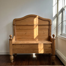 Load image into Gallery viewer, 19th century english pine bench with storage
