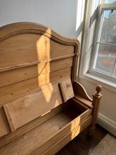 Load image into Gallery viewer, 19th century english pine bench with storage
