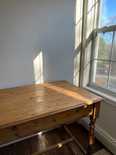 Load image into Gallery viewer, antique pine desk with turned legs
