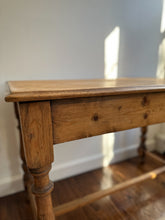 Load image into Gallery viewer, antique pine desk with turned legs
