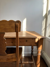 Load image into Gallery viewer, antique pine desk with turned legs
