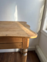 Load image into Gallery viewer, 19th century pine desk with scalloped edges
