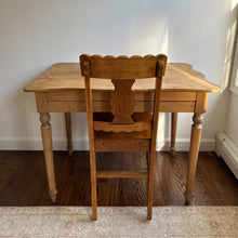 Load image into Gallery viewer, 19th century pine desk with scalloped edges
