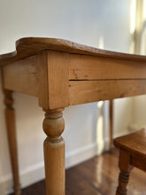 Load image into Gallery viewer, 19th century pine desk with scalloped edges
