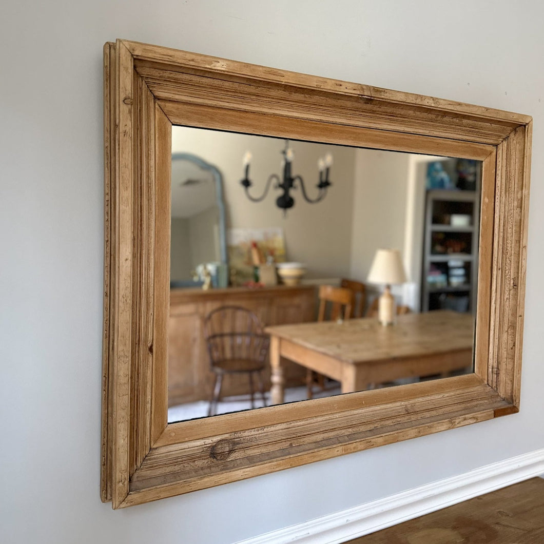 antique pine framed mirror