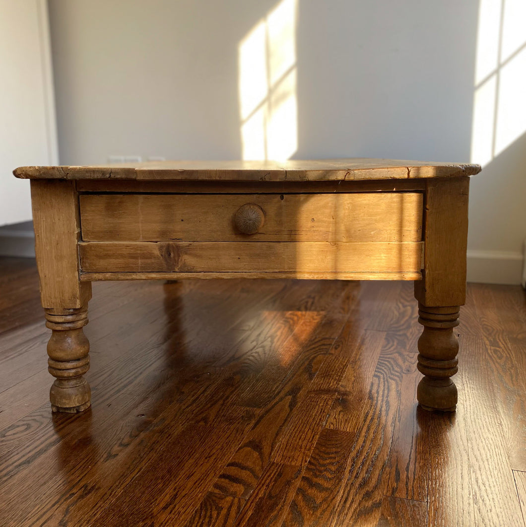 antique english pine coffee table